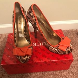 Gorgeous and stylish leopard and orange heels